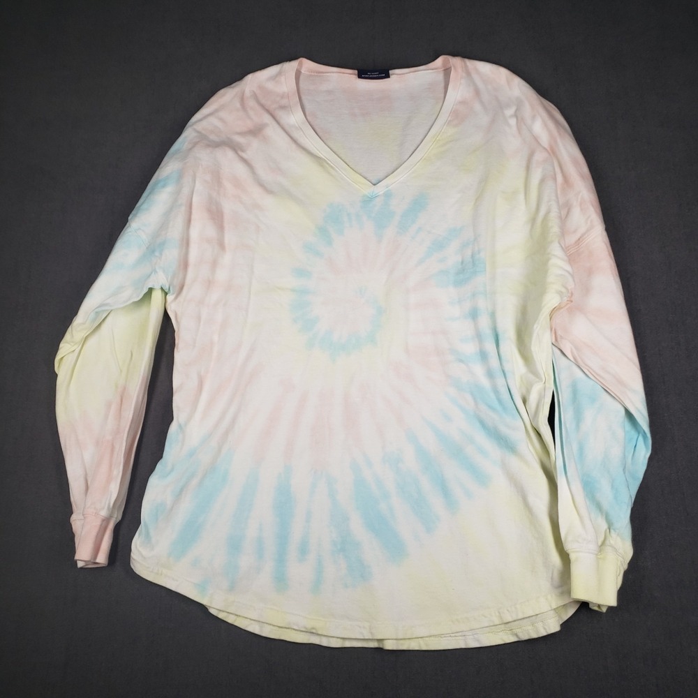 Spirit Jersey‎ Top Womens XL Tie Dye Pink Yellow Blue Cotton